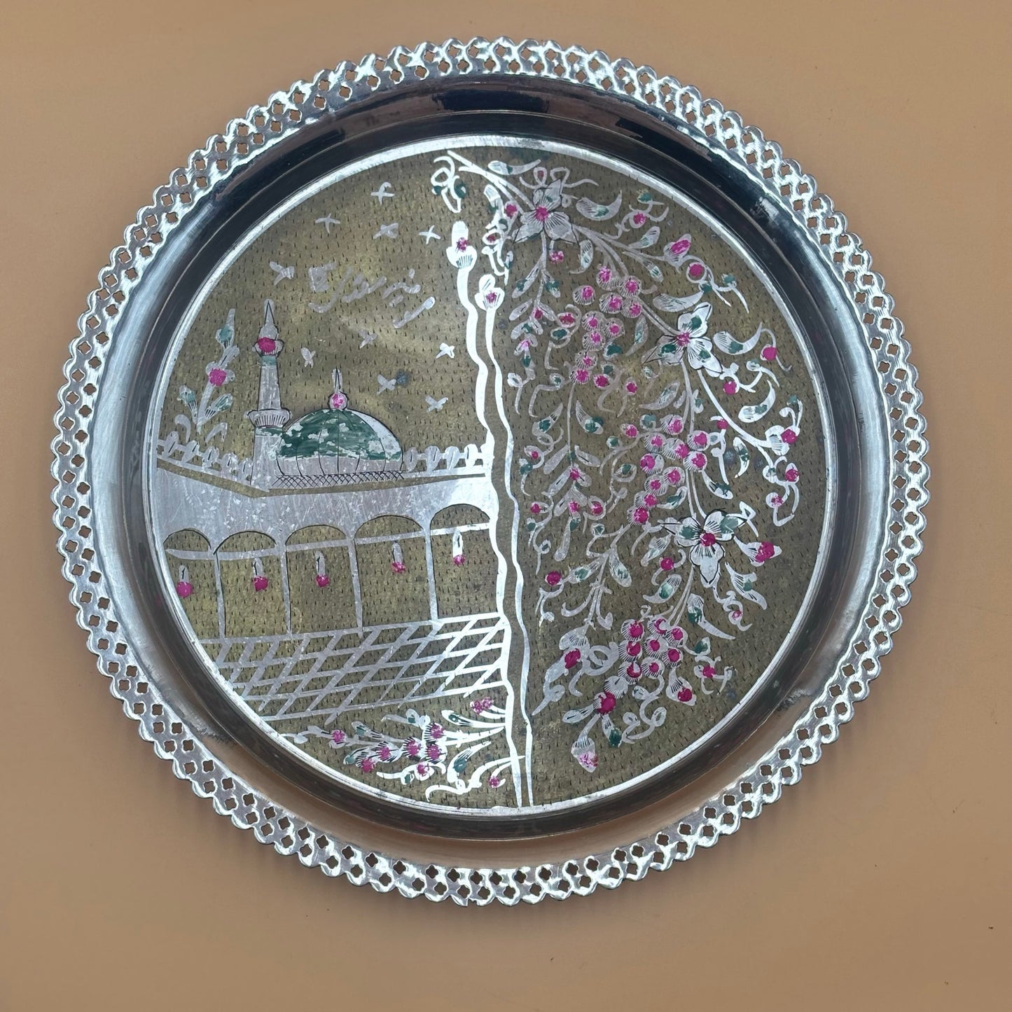 India Hand-Painted Holy Water Three-Piece Set