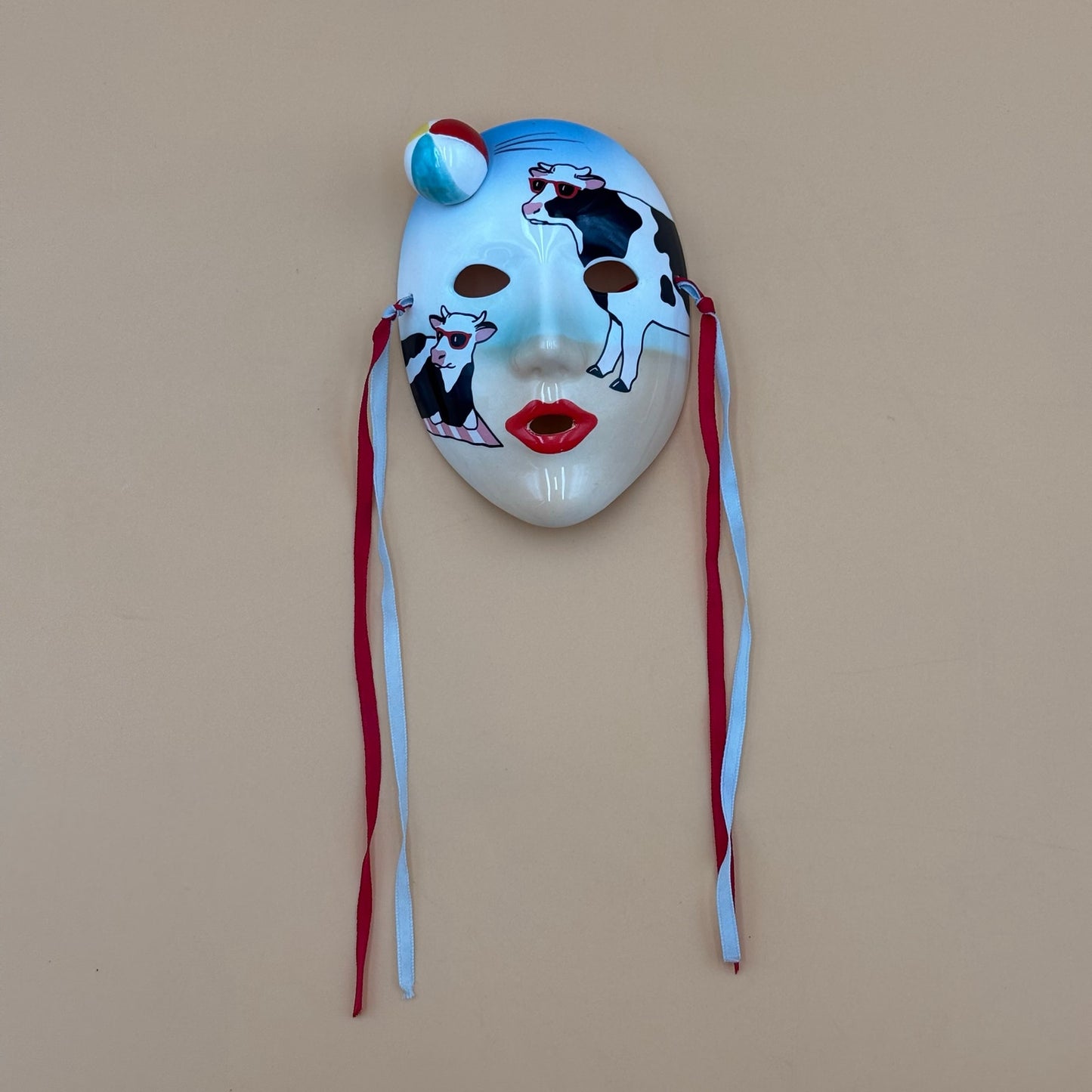 Vandor Pelzman Designs Hand Decorated Cow Mask – 1986 Japan