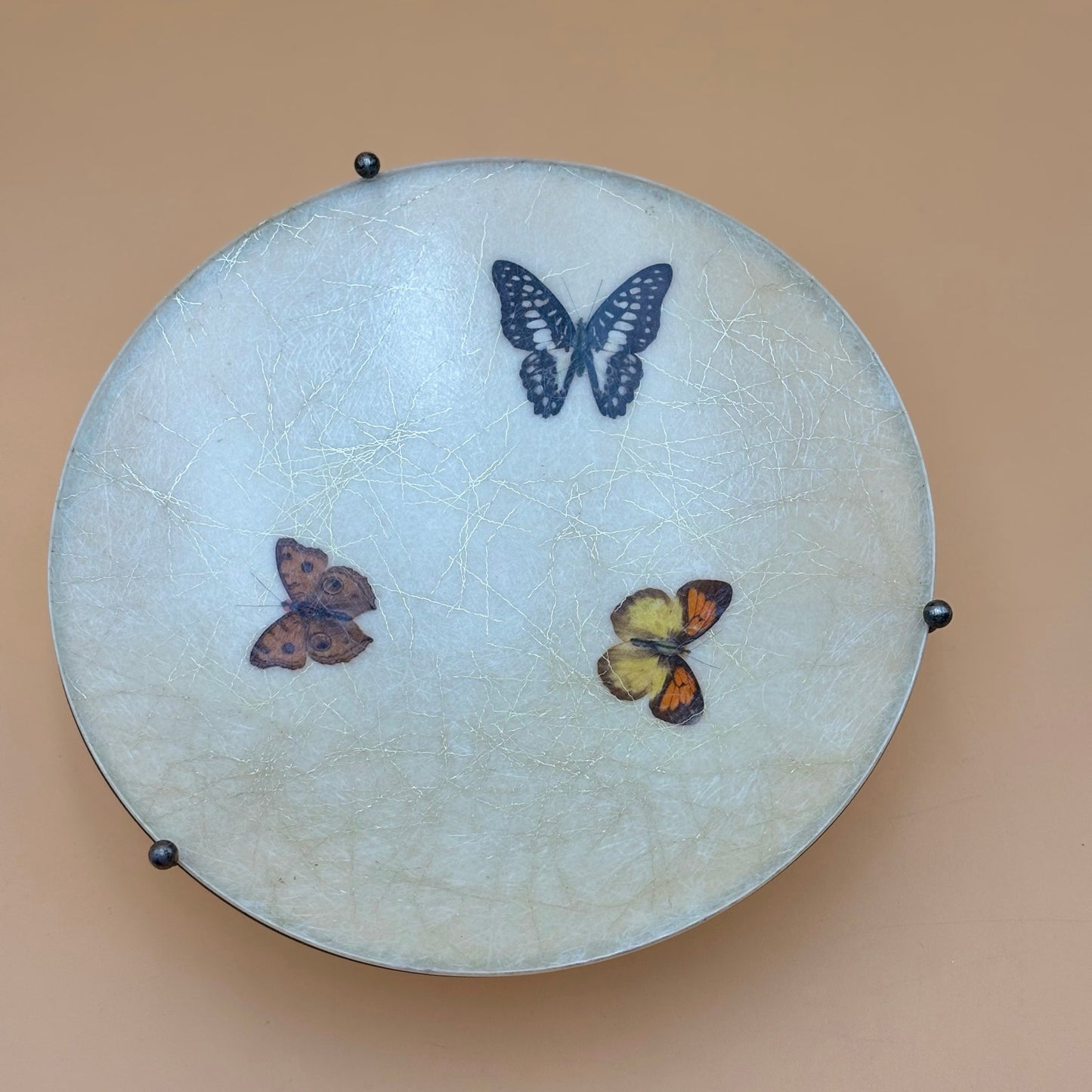 Vintage Fiberglass Butterfly Tray & Bowl Set