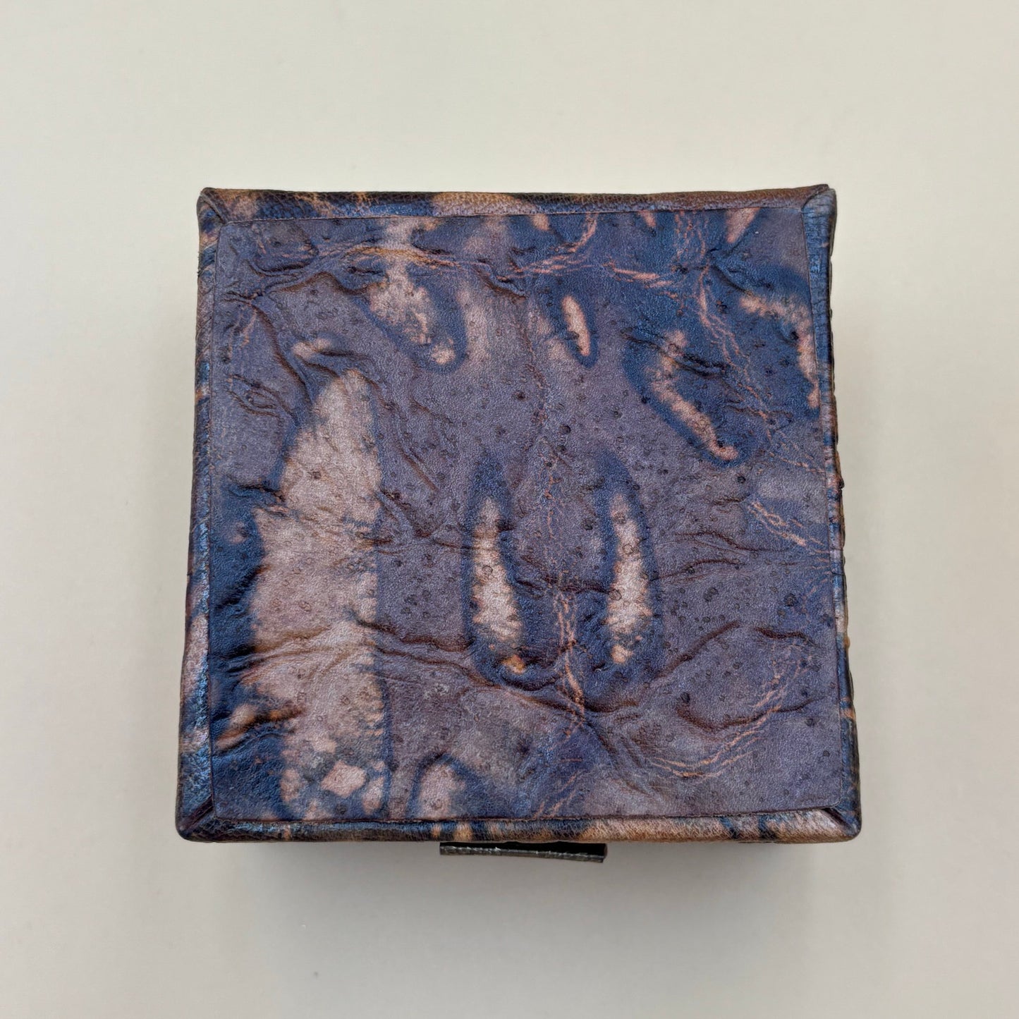 VintaEgyptian Leather Jewelry Boxes Set of 3 with Silver Embossed Designs & Red Felt Lining