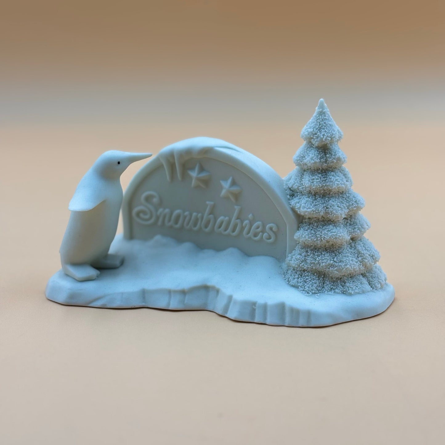 Department 56 Snowbabies Display Stand with Tree – “Snowbabies” Logo Scene