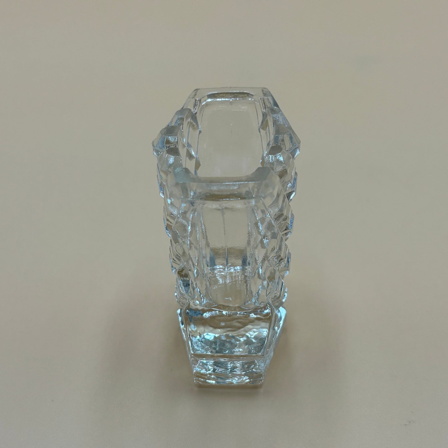 Vintage Diamond-Cut Glass Toothpick Holder – 2 3/8” Tall – Flared Top