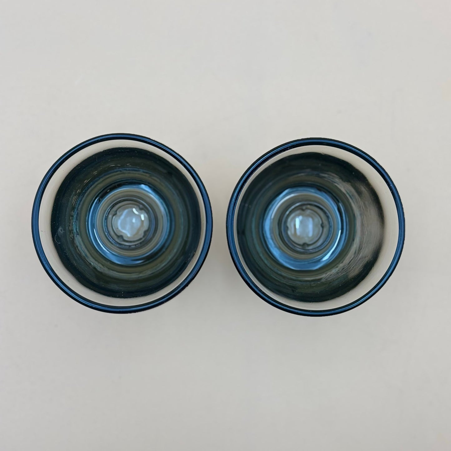 Smoky Gray Glass Taper Candle Holders Set of 2