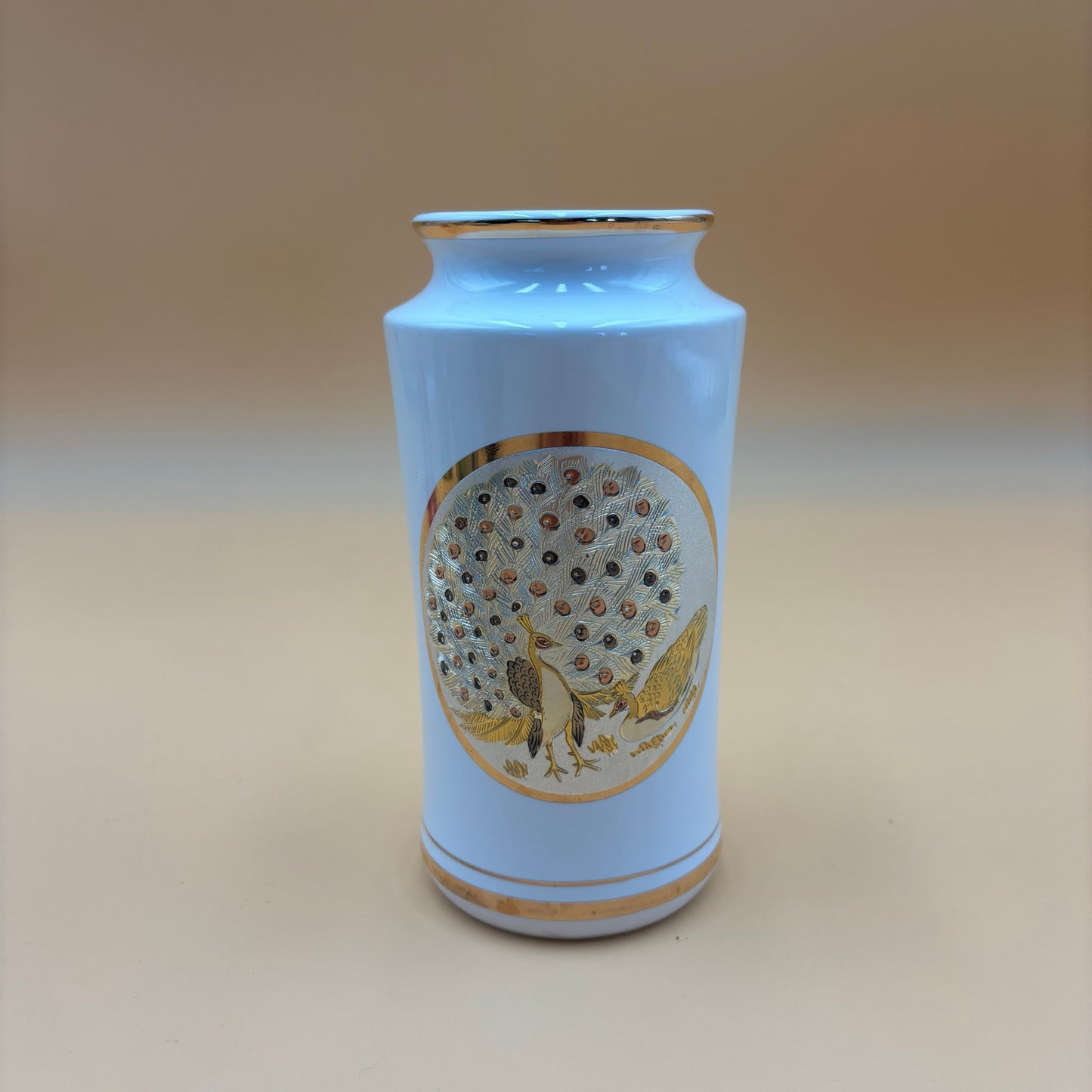 The Art of Chokin Peacock Vase with 24K Gold Trim – Made in Japan