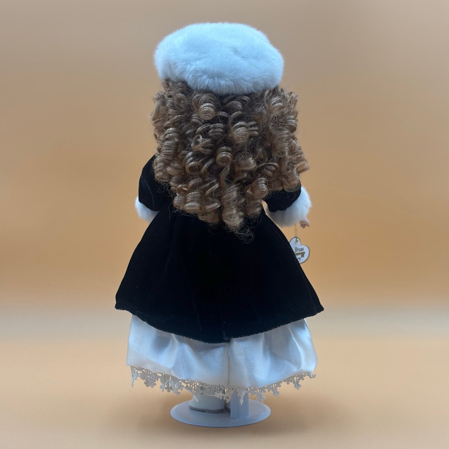 Key to Your Heart Porcelain Doll – Victorian Velvet & Lace Coat with Gold Key