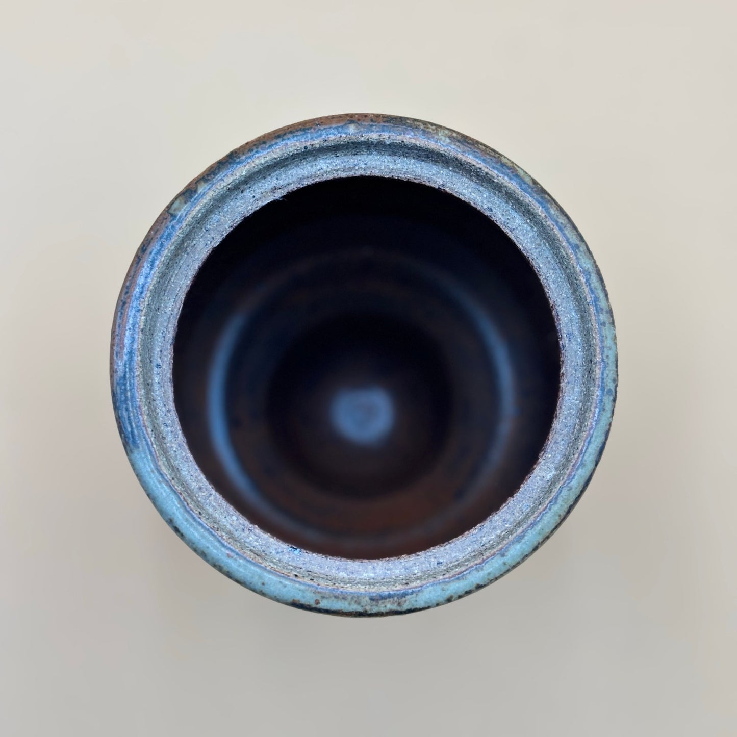 Studio Pottery Honey Jar with Dipper — Olive Green Earth Tone Glaze