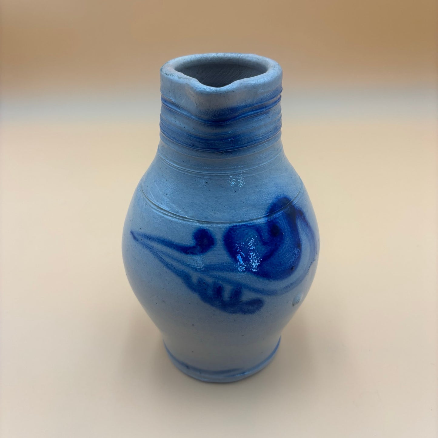 Blue Salt Glaze Stoneware Jug Vase