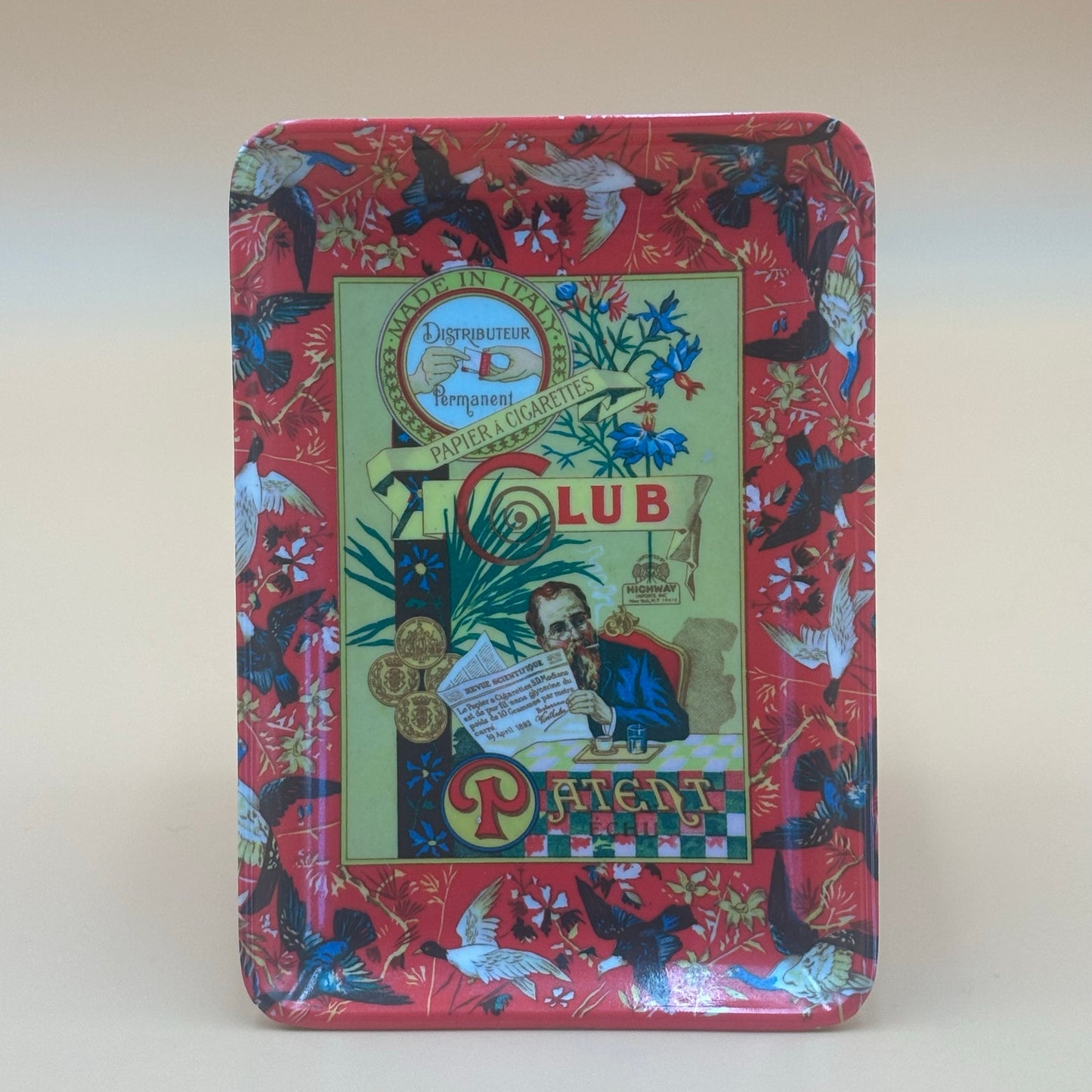 Vintage 1970's Club Modiano “Patent ECHU” Tray – 4” x 6” Made in Italy, Cigarette Paper Design