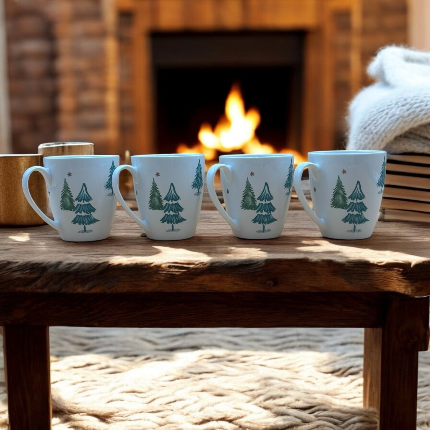 Lenox Balsam Lane Christmas Tree Mugs – Set of 4