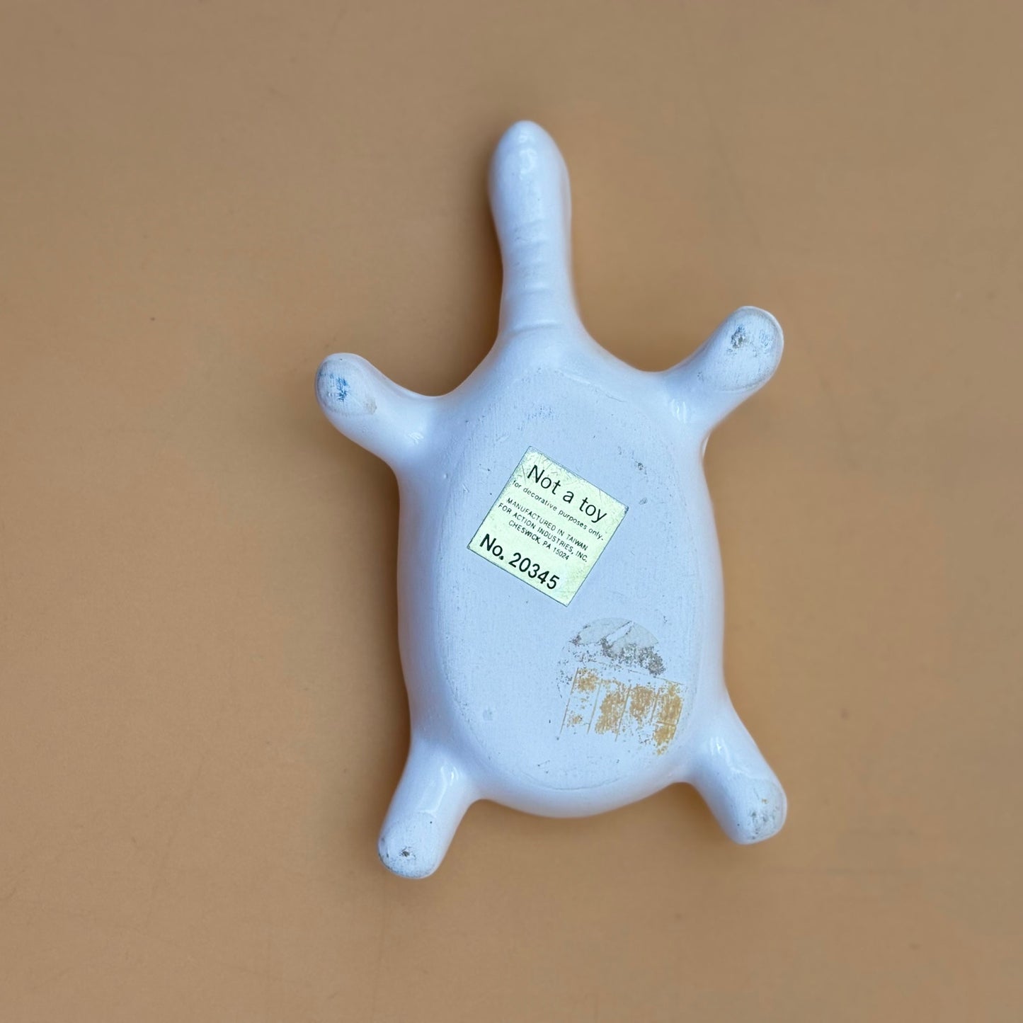 Porcelain Turtle Trinket Box with Purple Floral Design – Made in Taiwan