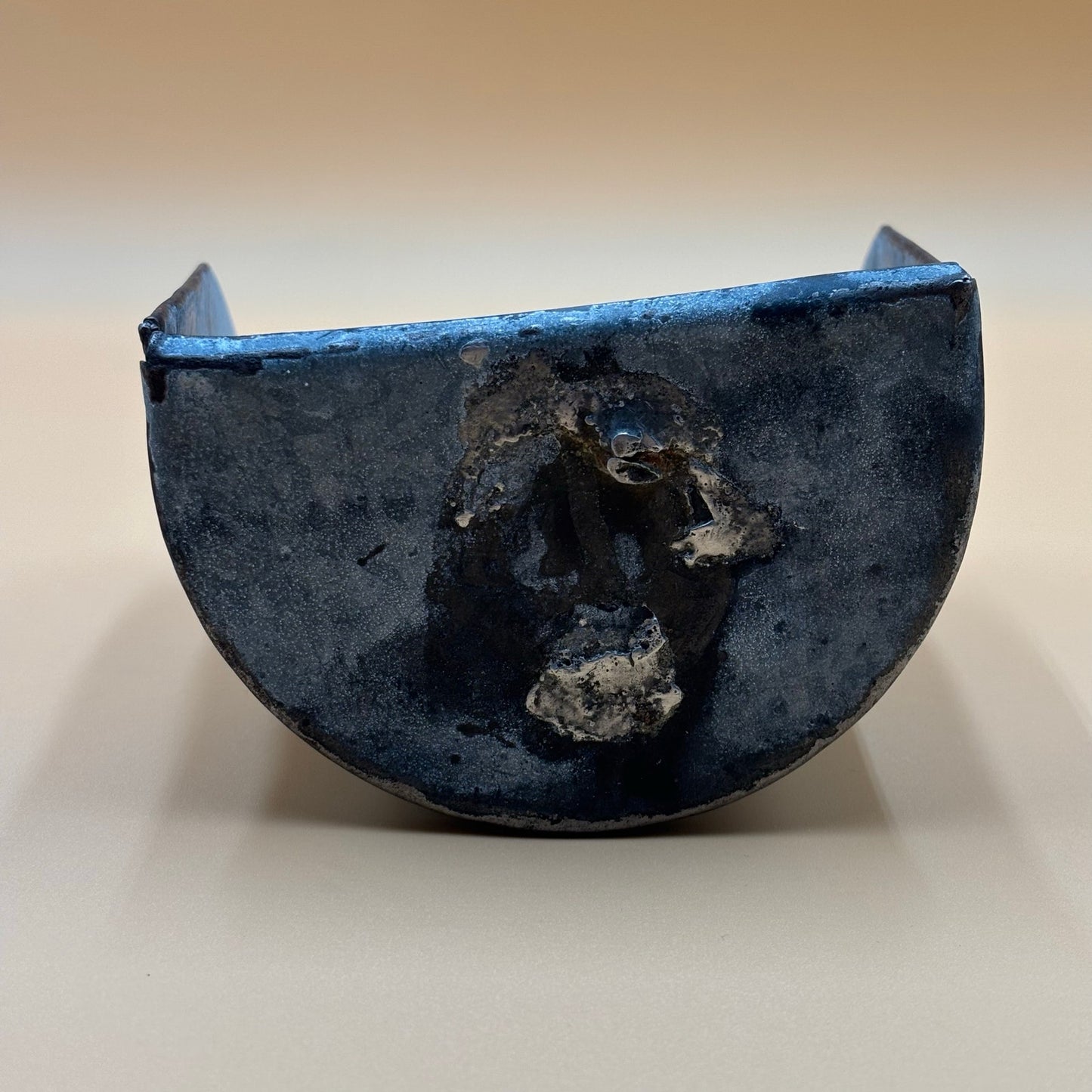 Vintage Mini Kerosene Oil Lamp with Metal Reflector Shield - Red Stripe