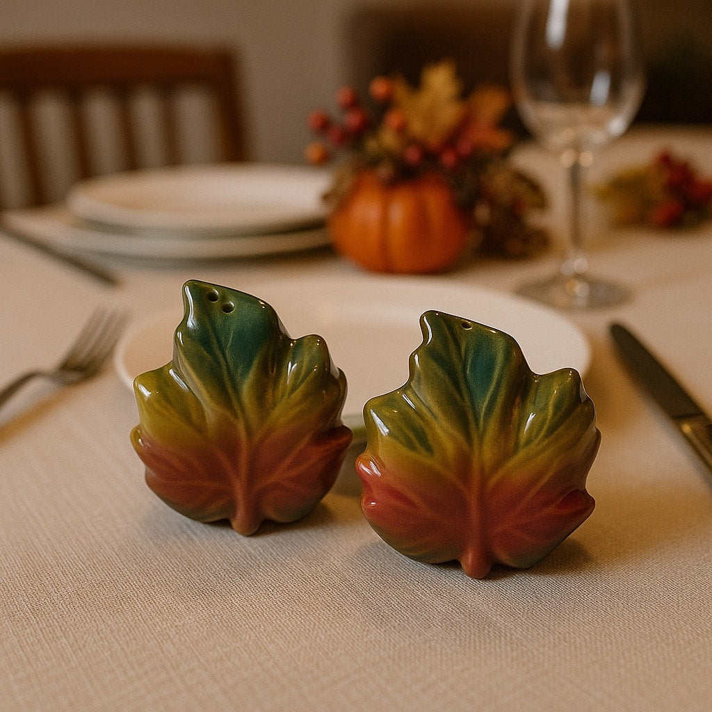Vintage Maple Leaf Salt and Pepper Shakers