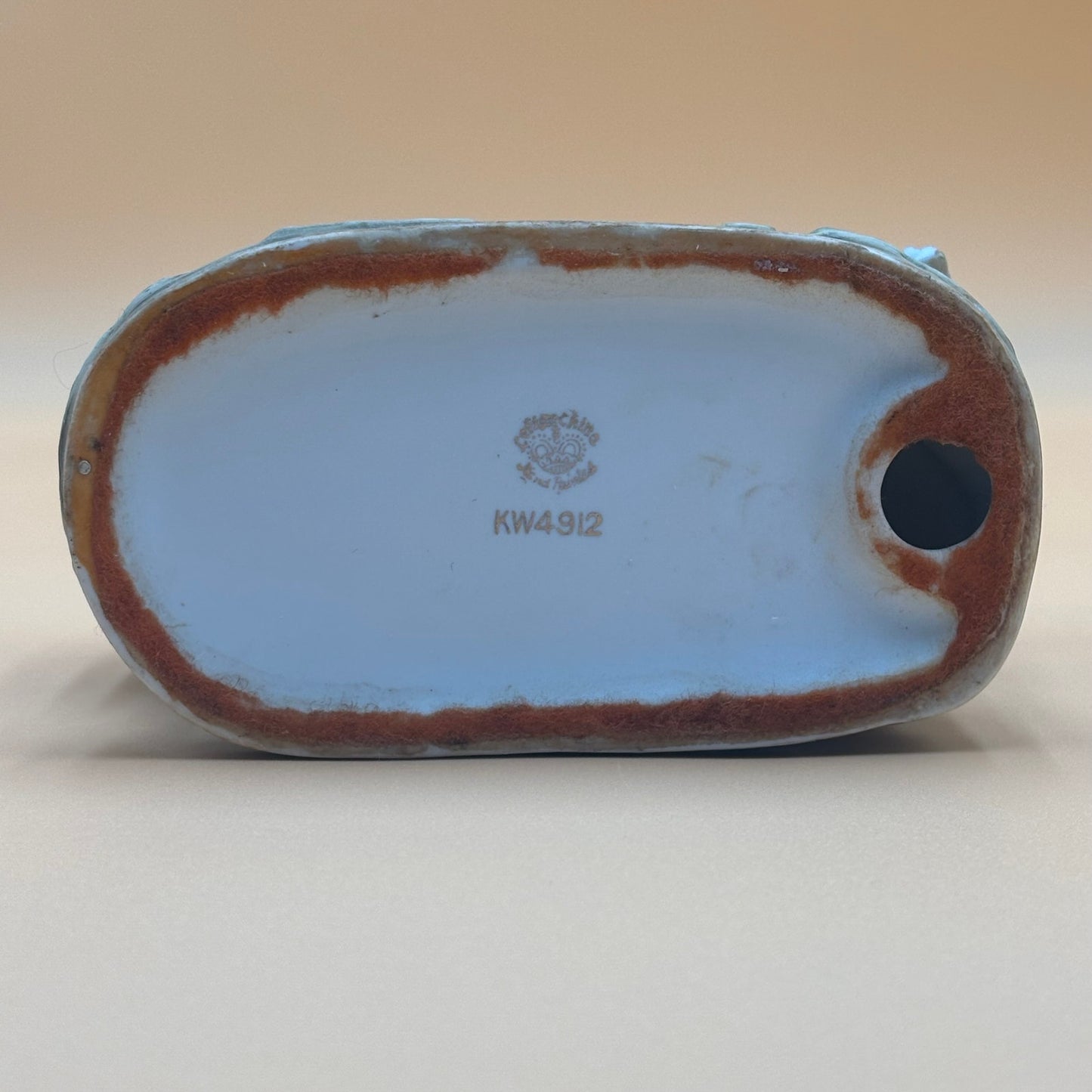 Vintage Lefton China Black Bear Figurine Branch with Berries Hand Painted