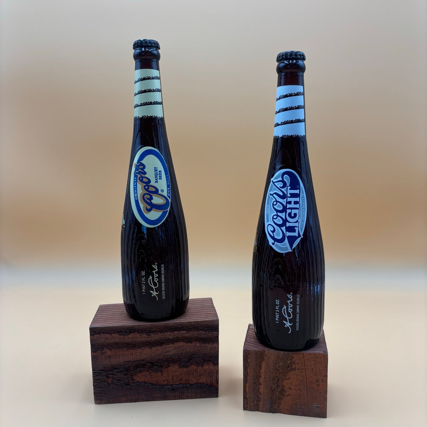Set of 2 Coors Limited Edition Glass Bottles – Banquet & Light