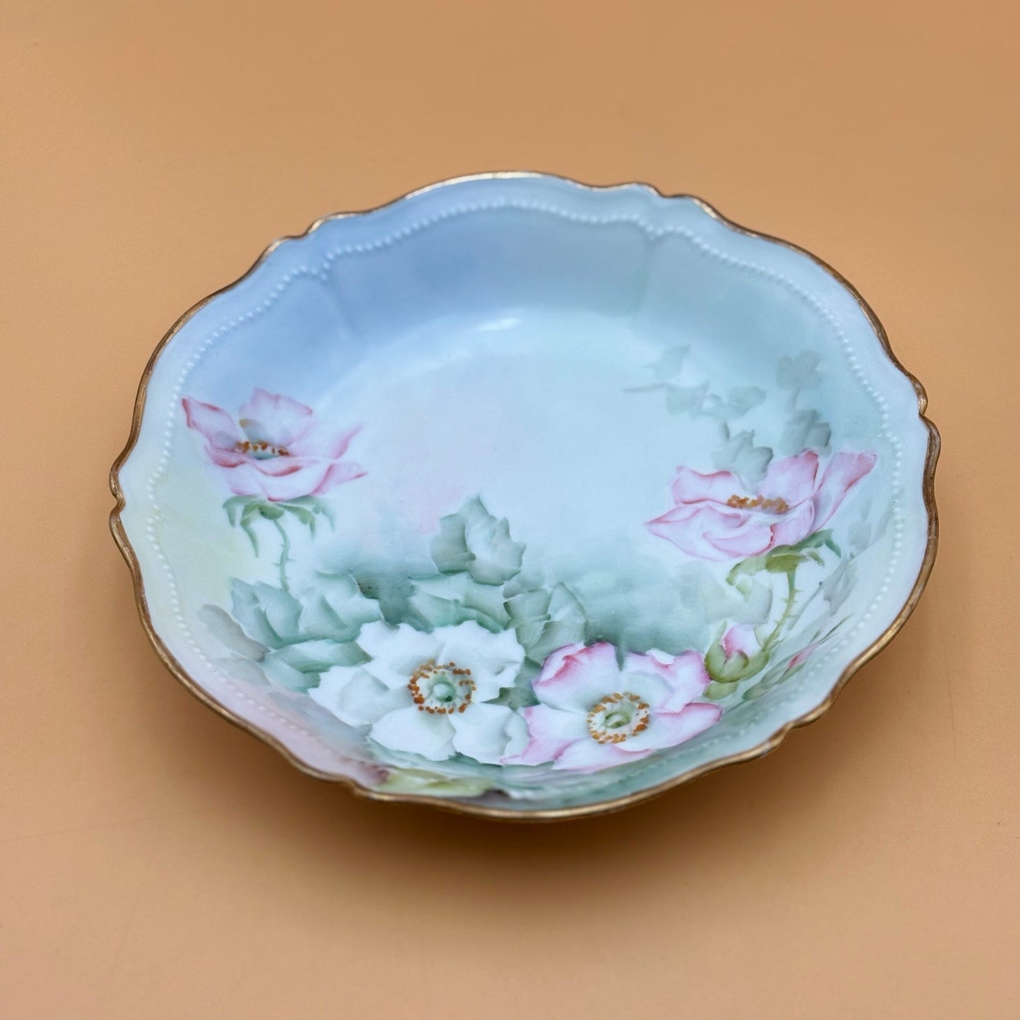 Antique 1907 O.&E.G. Royal Austria Hand-Painted Floral Plate – Signed McNeely