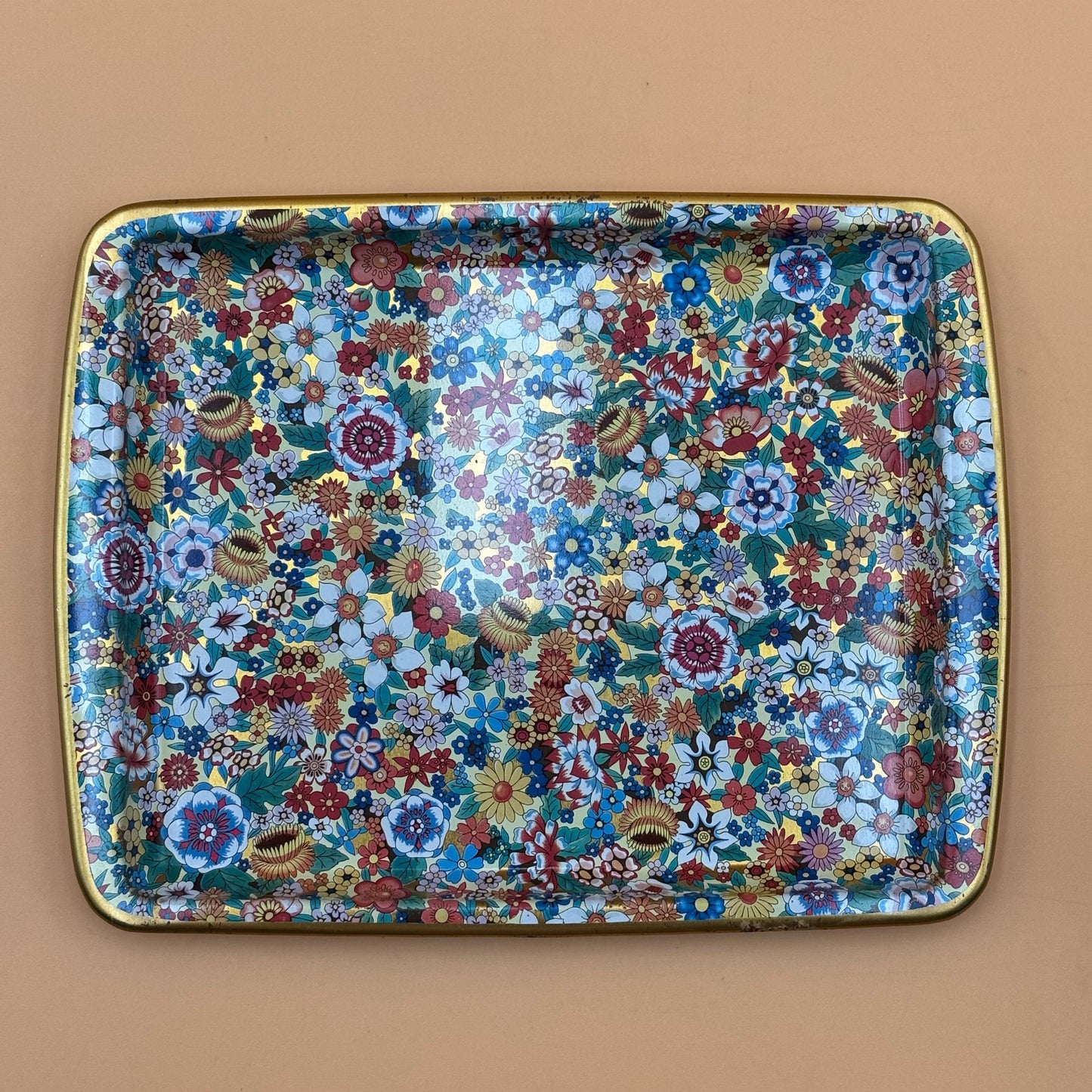 Vintage Daher Floral Tin Canister & Trays Set – Made in England