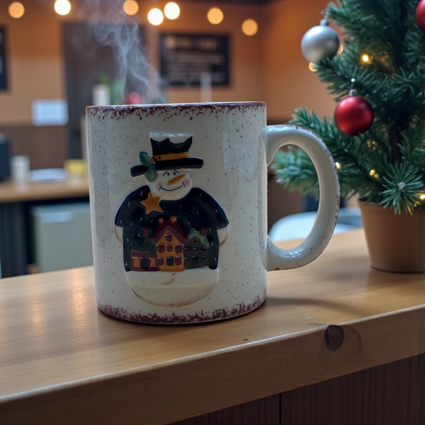 Vintage Snowman Mug with Matching Holiday Box