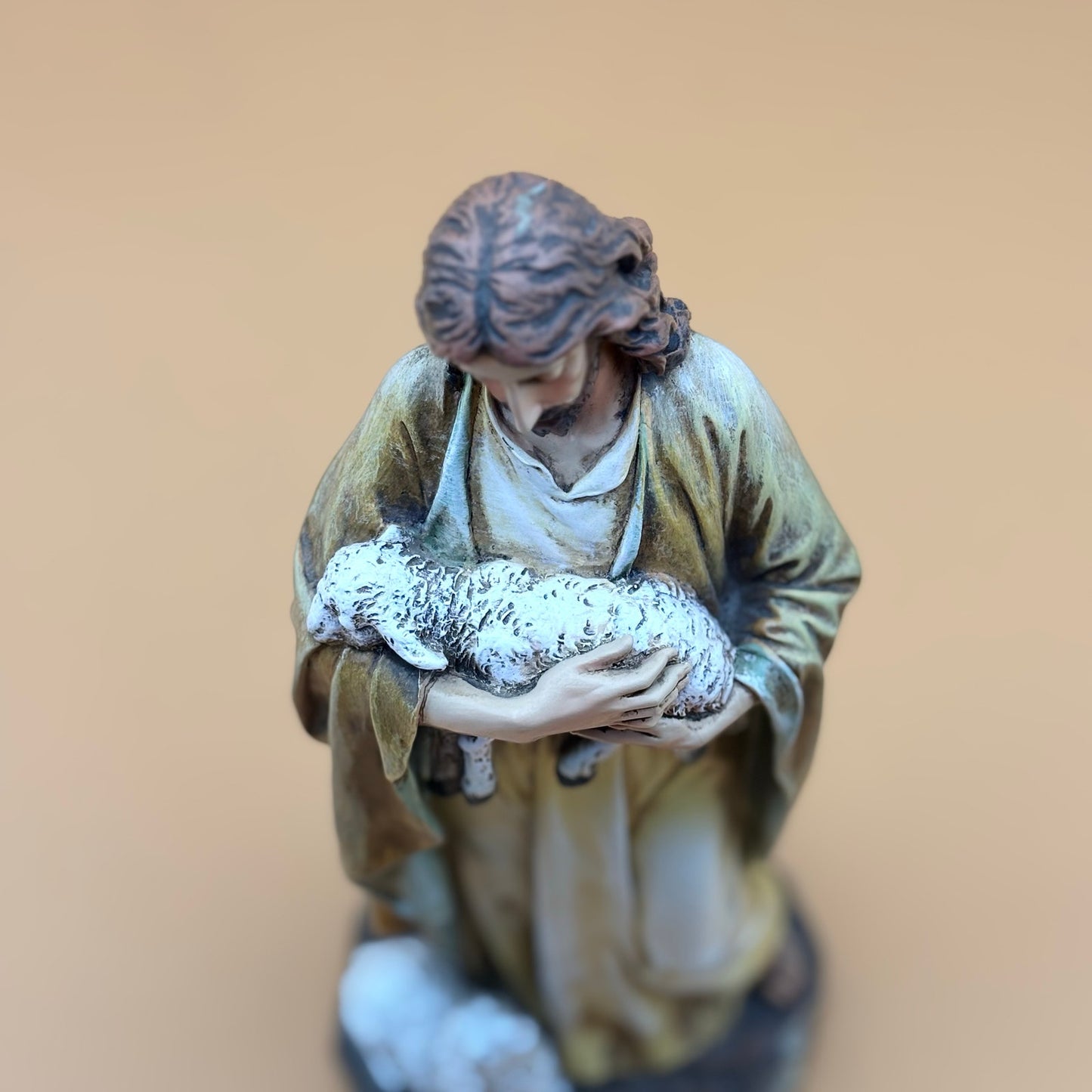Jesus with Lamb Statue – “The Lord Is My Shepherd” 12"
