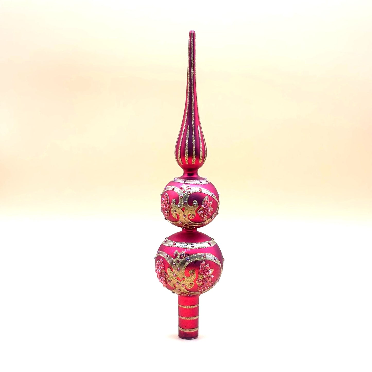 Waterford Charisma Red Glass Tree Topper 12 in.