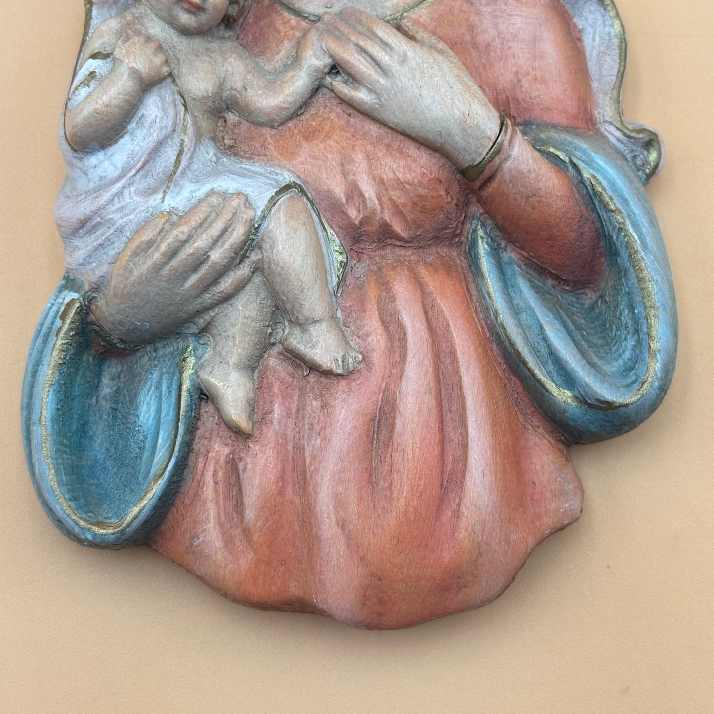 W. u. M. Heinzelier Wood Carved Madonna and Child — Oberammergau Germany