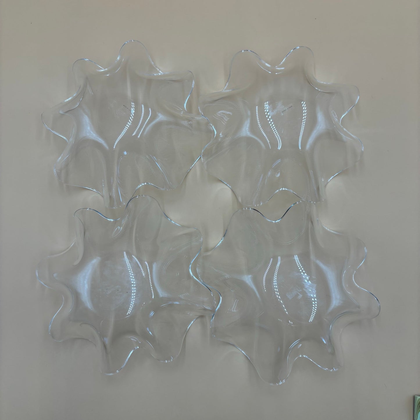 Set of 8 Vintage Acrylic Handkerchief Bowls - Made in Taiwan