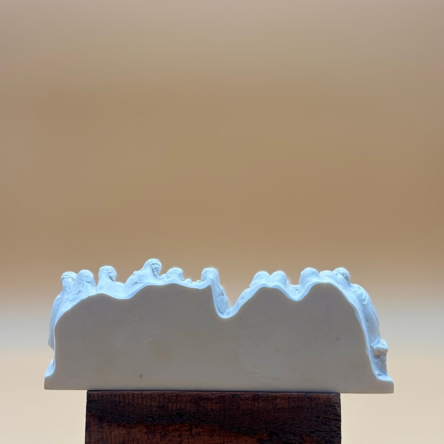 White Last Supper Sculpture Inspired by Leonardo da Vinci