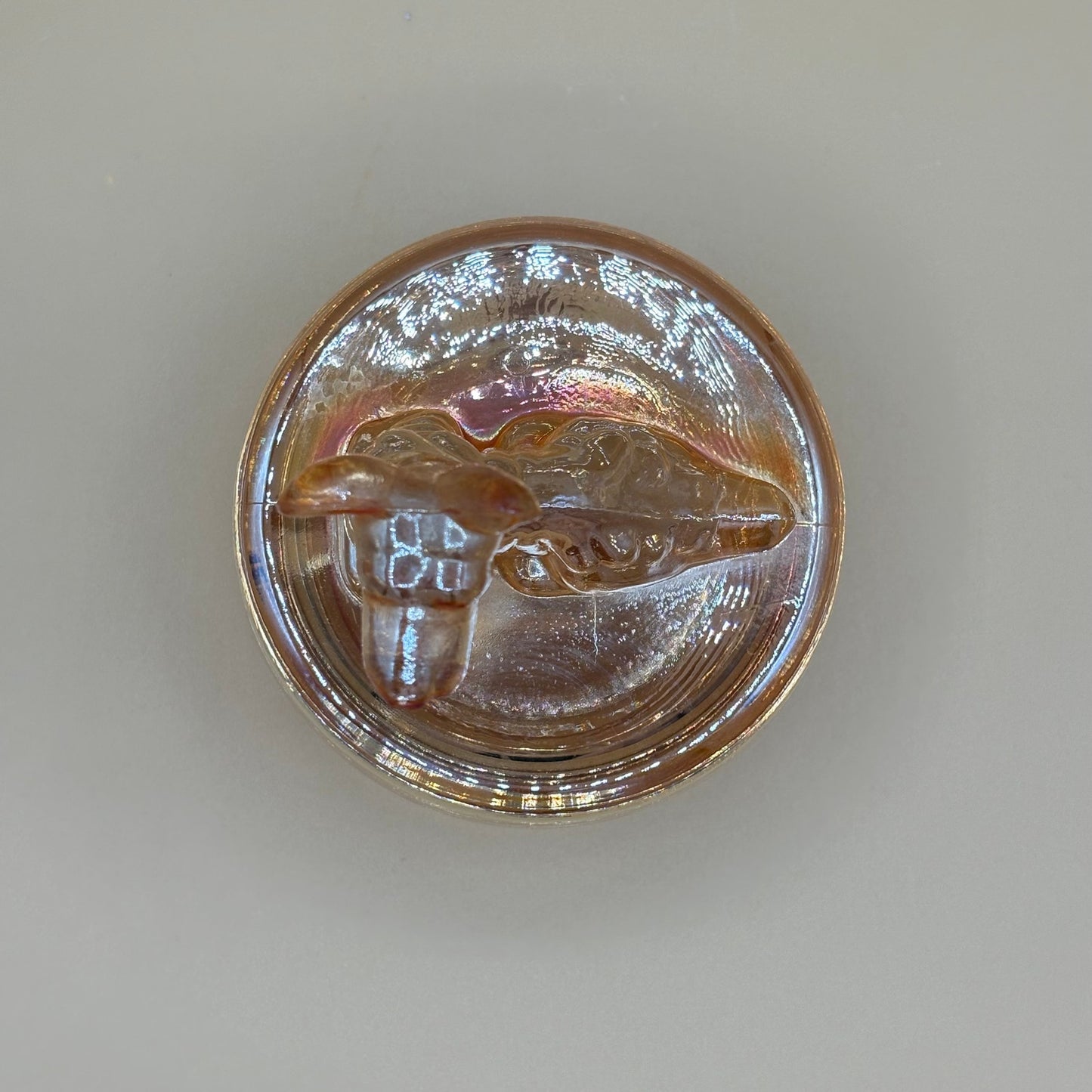 Vintage Jeannette Marigold Carnival Glass Scottie Dog Trinket Box