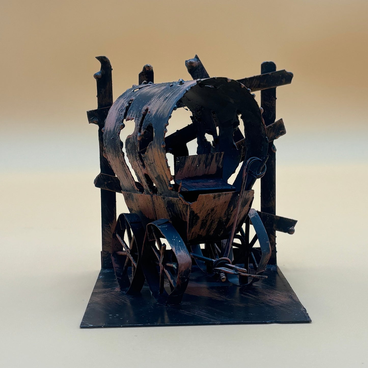 VTG Metal Bookends - Covered Wagon & Old Car by Good-Art