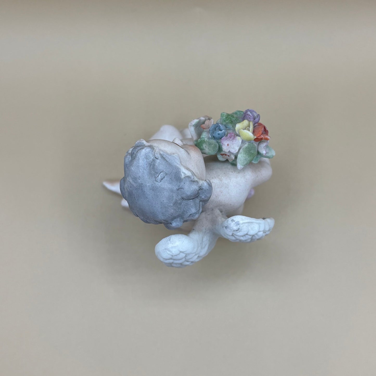 VTG Norleans Japan Cherub with Flowers - Porcelain Angel Figure