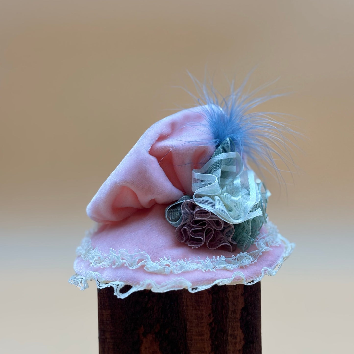 Set of 5 Vintage Doll Hats – Miniature Fabric & Straw Floral Hats