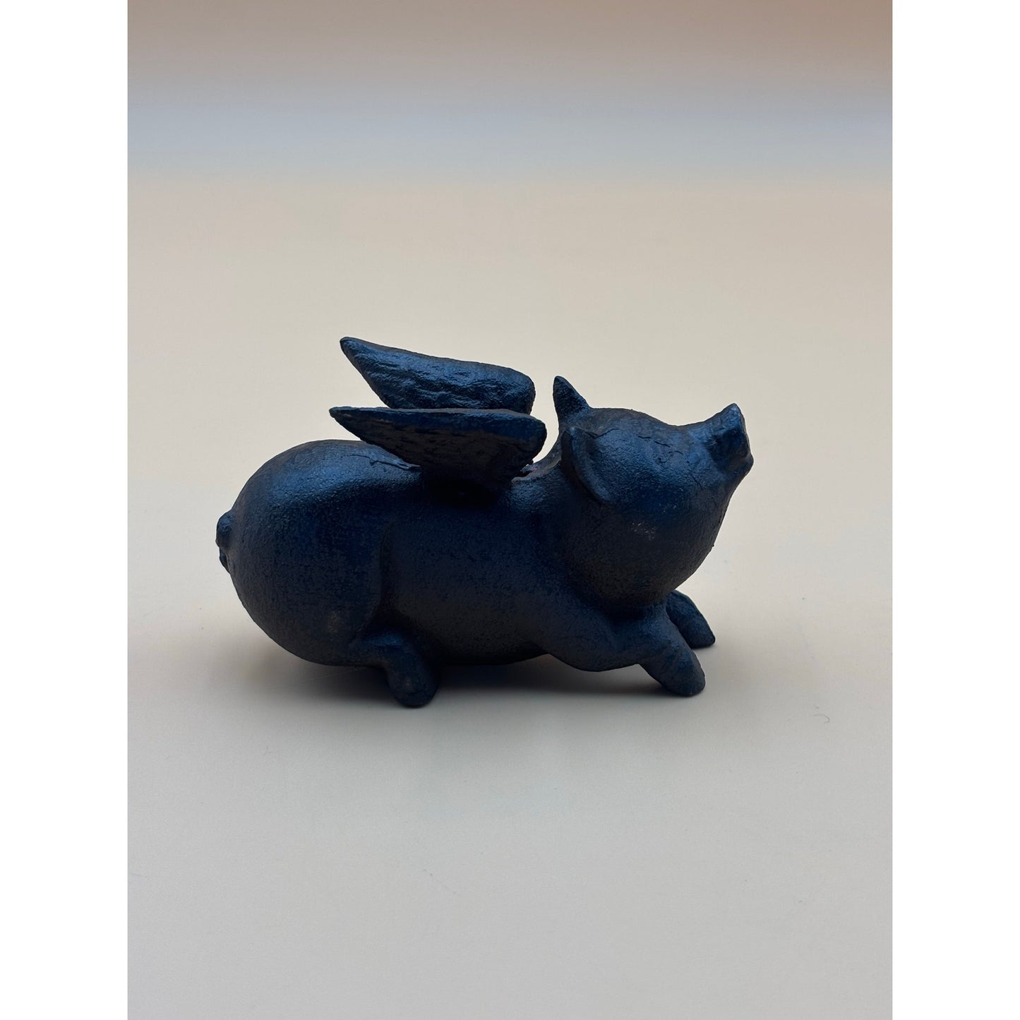 Cast Iron Flying Pig Coin Bank — Vintage Collectible