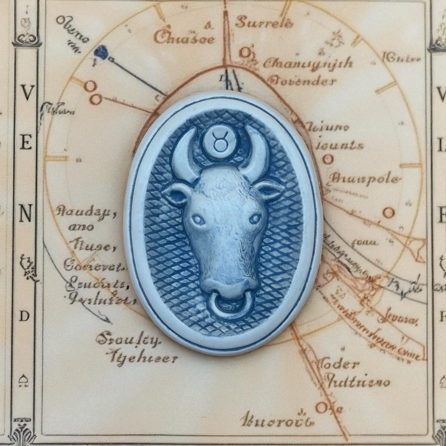 JIE Gantofta Sweden Zodiac Vintage Wall Plaque – Taurus Bull Relief