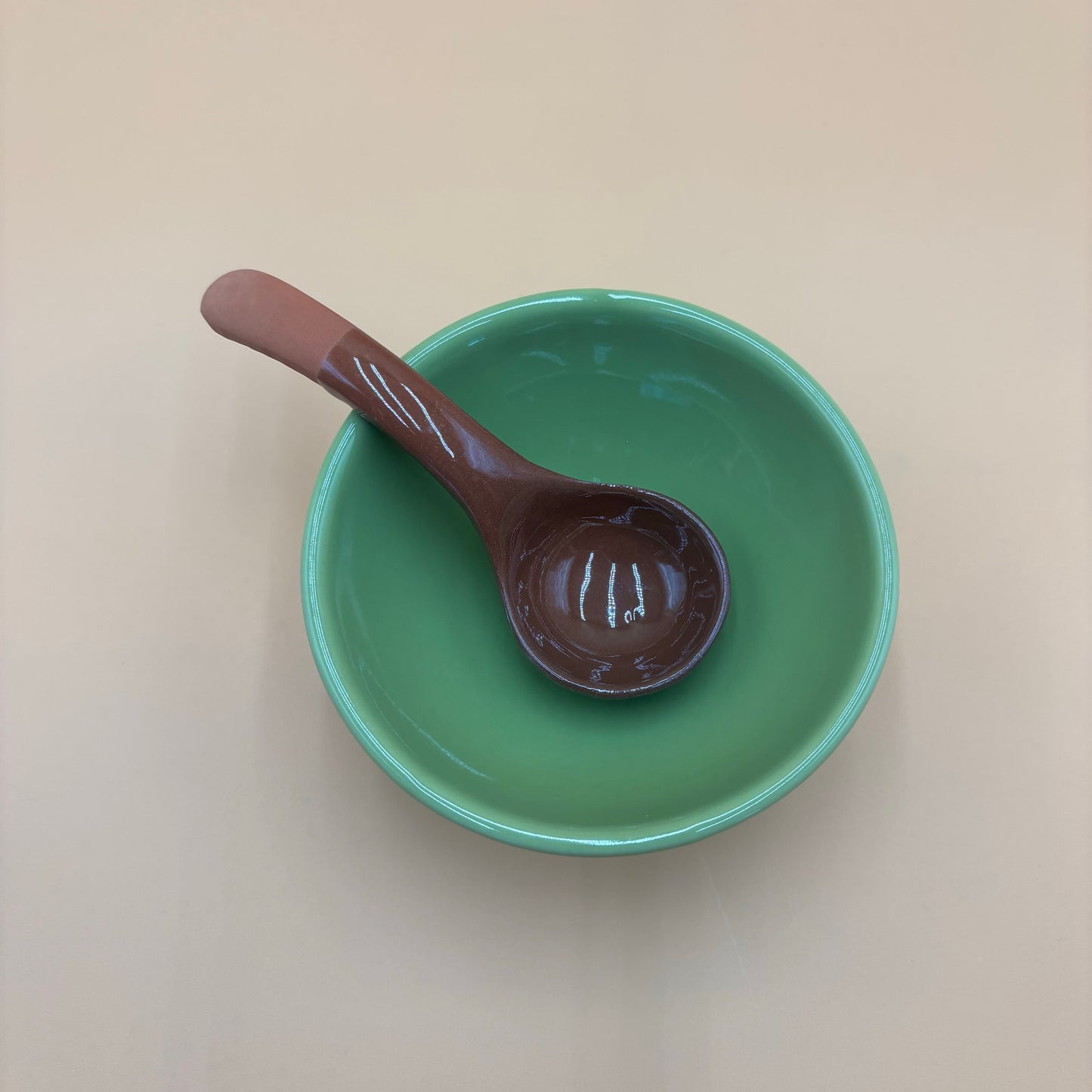 Vintage Chantal Yellow & Green Footed Bowls with Matching Ladles – Set of 2