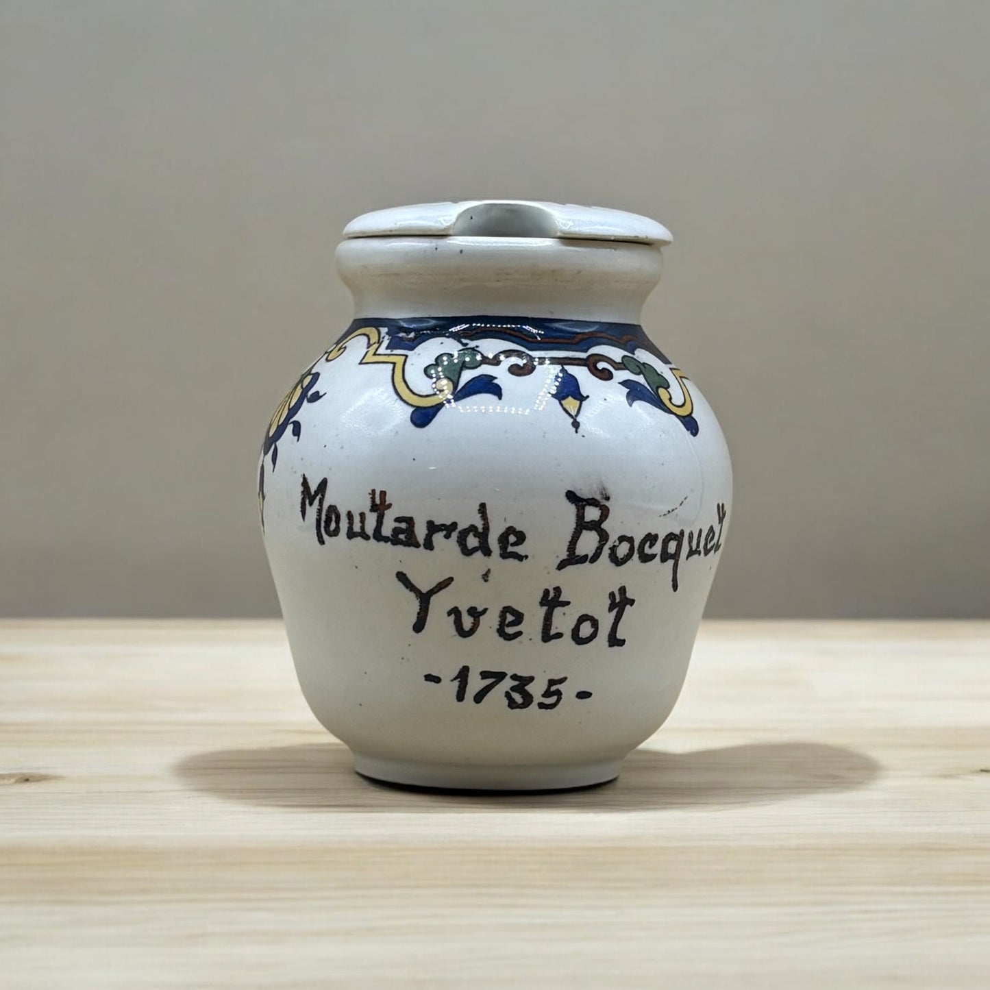 📦 Vintage Moutarde Bocquet Yvetot 1735 French Mustard Pot