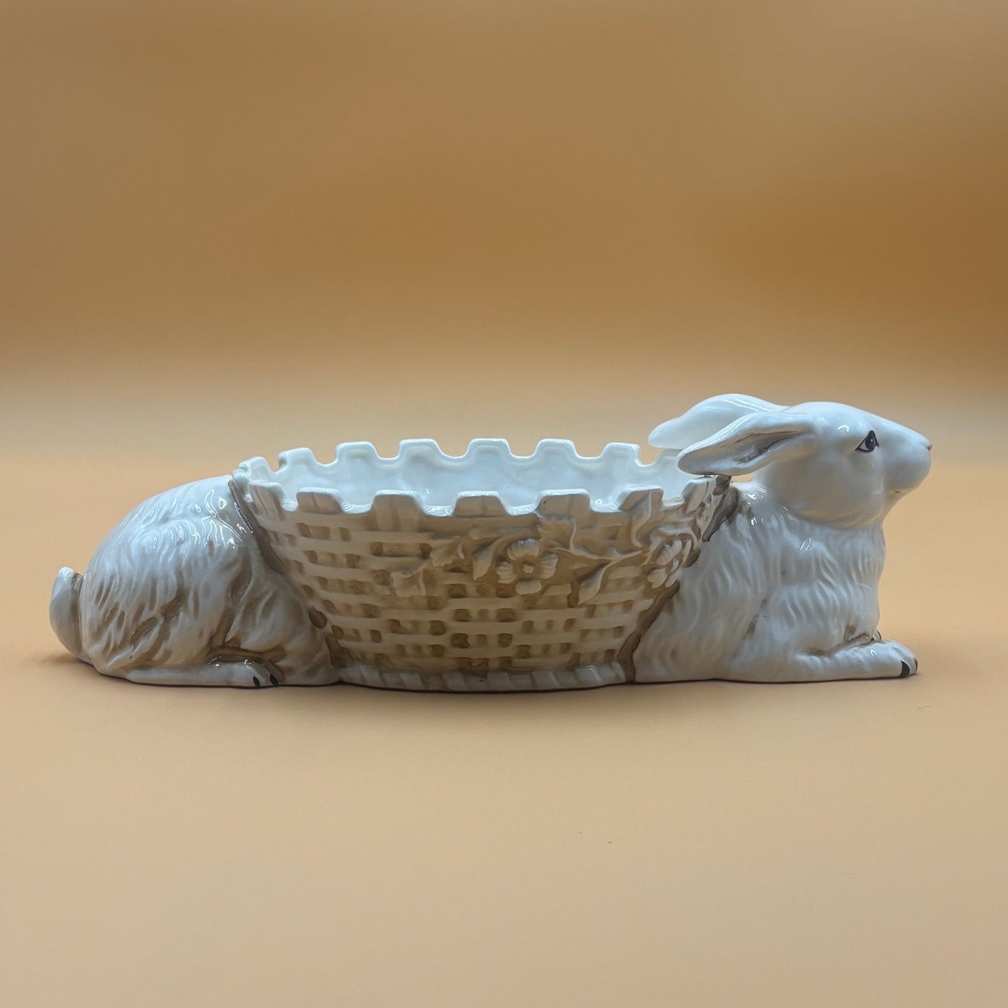 Vintage Enesco Ceramic Easter Bunny Planter/Basket E0559 Large