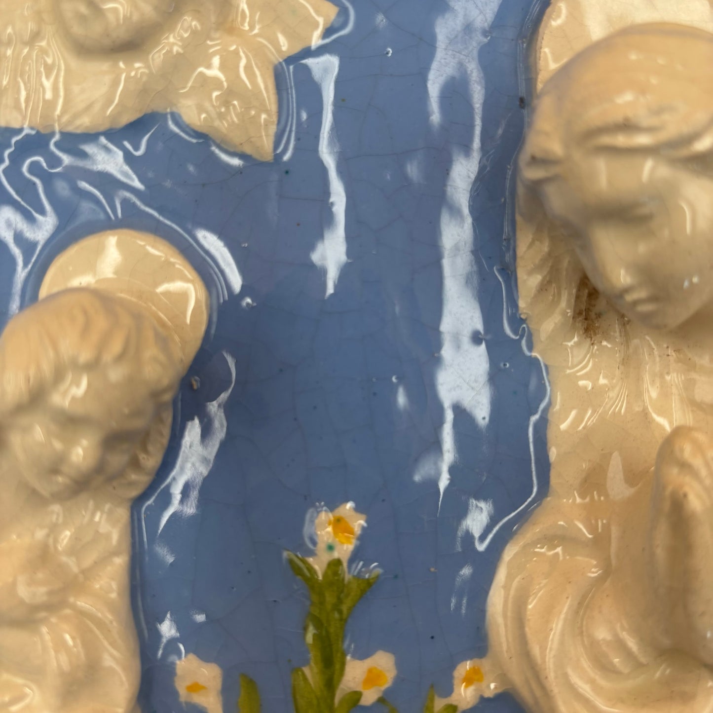 Vintage Carbone Italy Ceramic Nativity Wall Plaque – Hand-Painted, 14 3/8”