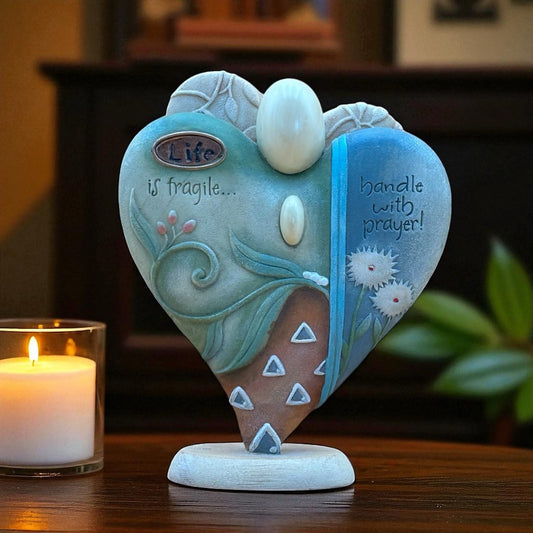 Life Is Fragile Heart Figurine – Enesco 2007 Take Heart by Kim Lawrence