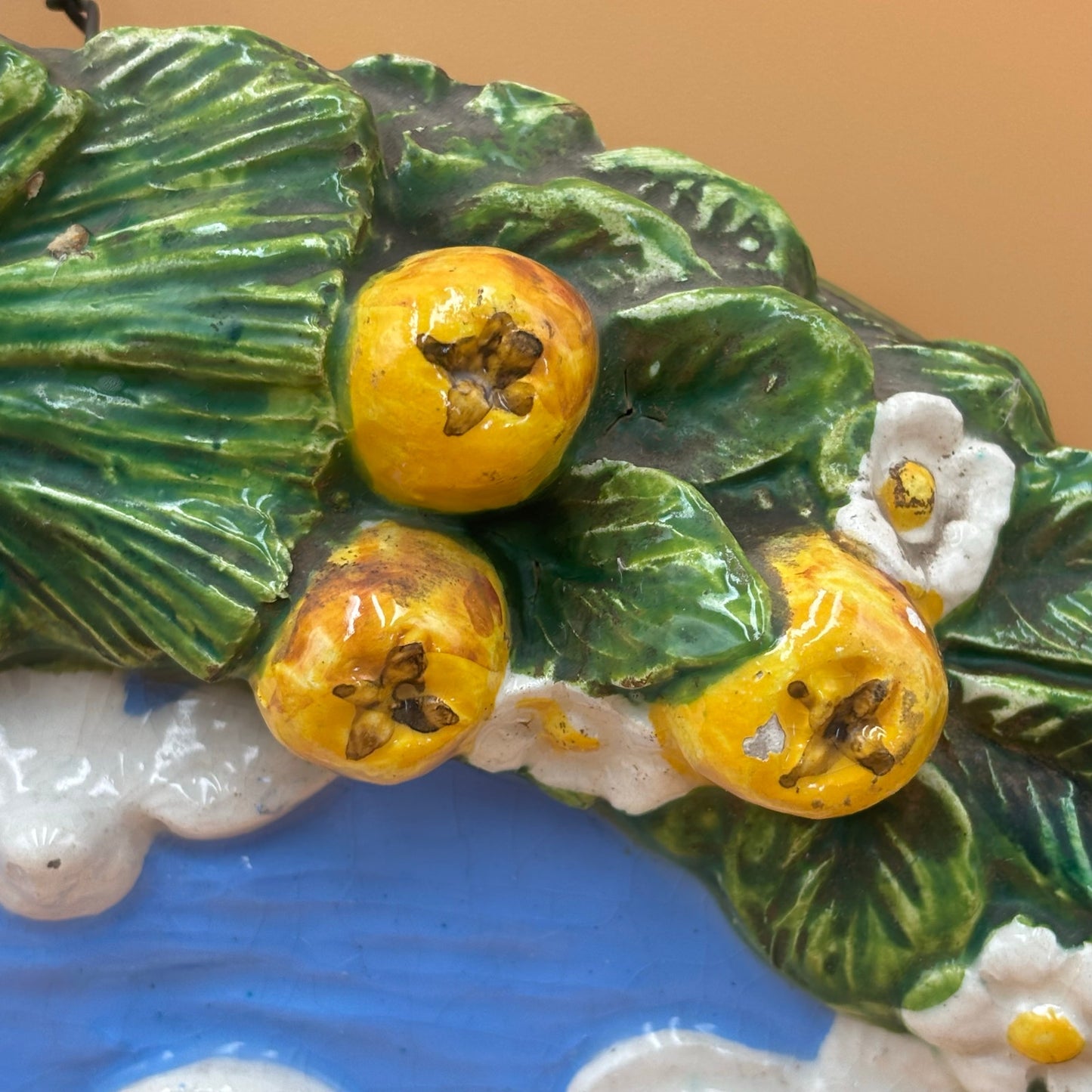 Vintage Carbone Italy Ceramic Nativity Wall Plaque – Hand-Painted, 14 3/8”