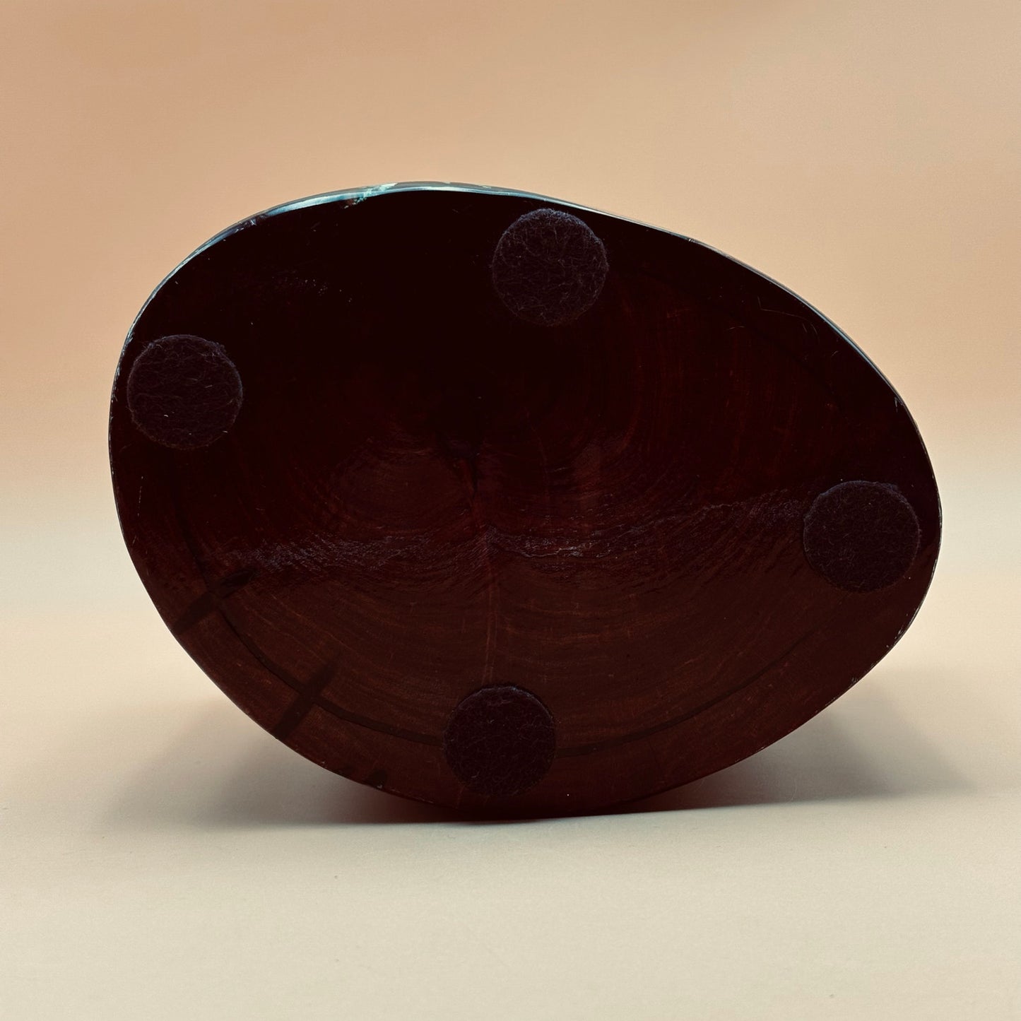 Hand-Carved Burlwood Vessel with Turquoise & Arrowhead Inlay