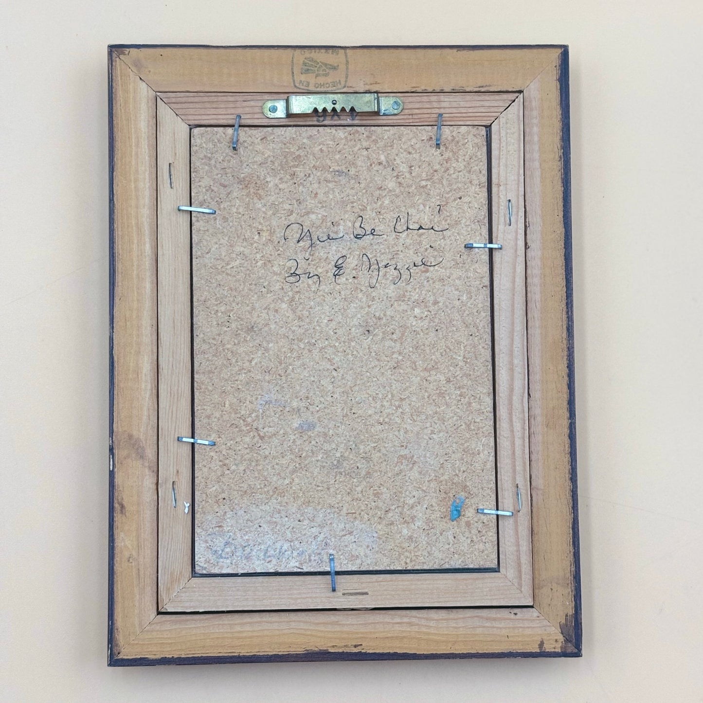 Signed Navajo Sand Painting “Yei Be Chai” by E. Yazzie – Framed Art
