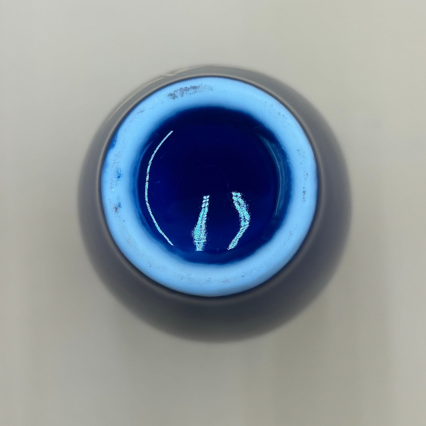 Vintage Cobalt Blue Vase with Gold Bamboo Design – 4.5” Tall