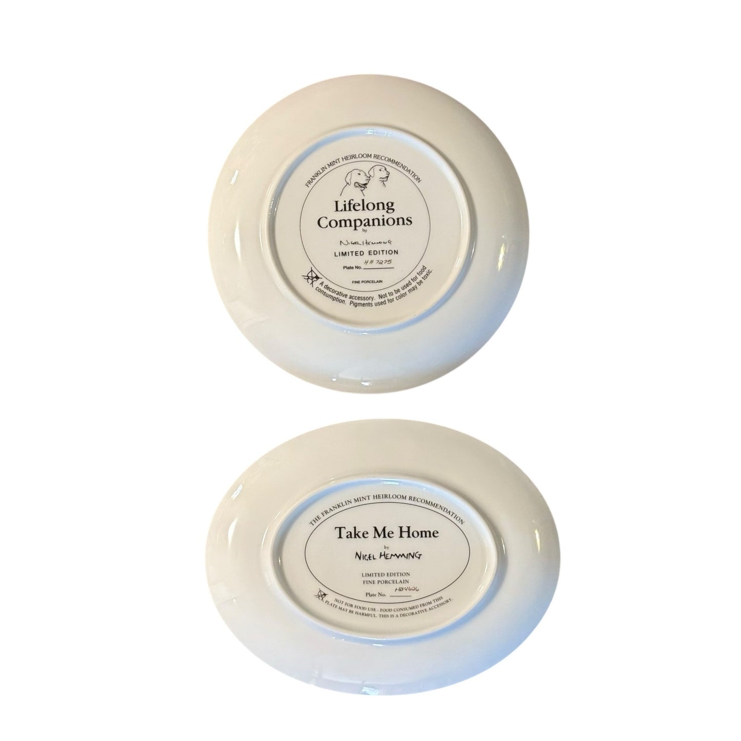 Nigel Hemming Franklin Mint Labrador Retriever Collector Plates – Set of 2