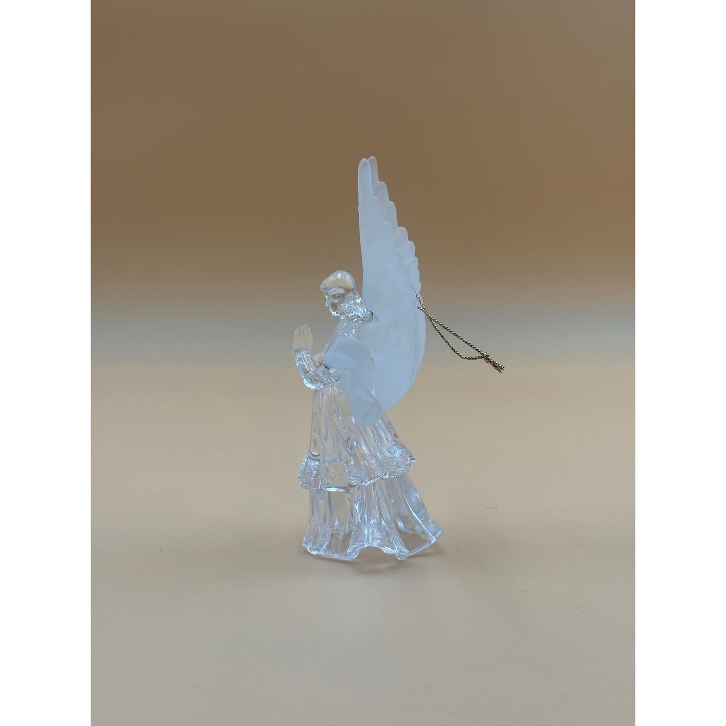 Clear Acrylic Angel Ornament with Frosted Wings 5.25 in.
