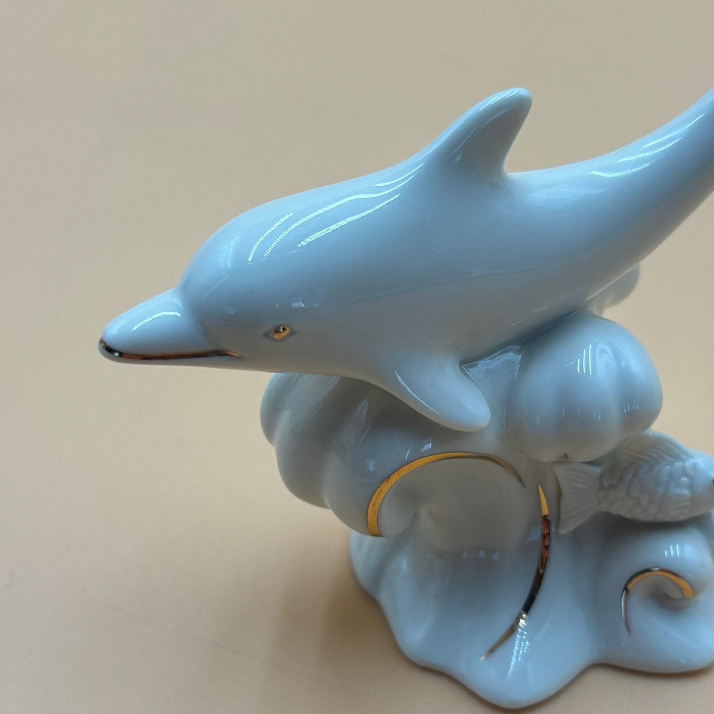 Lenox Porcelain Dolphin Figurine with Gold Accents
