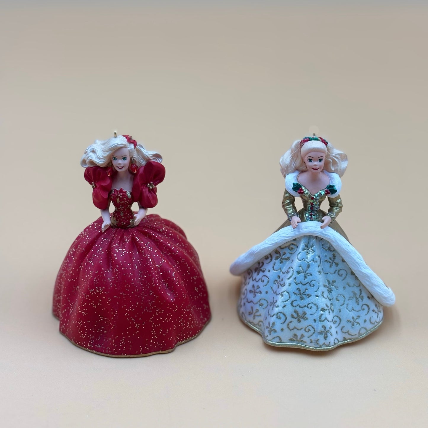 Hallmark Barbie “Holiday Barbie” Ornament Pair – 1993 & 1998 Editions