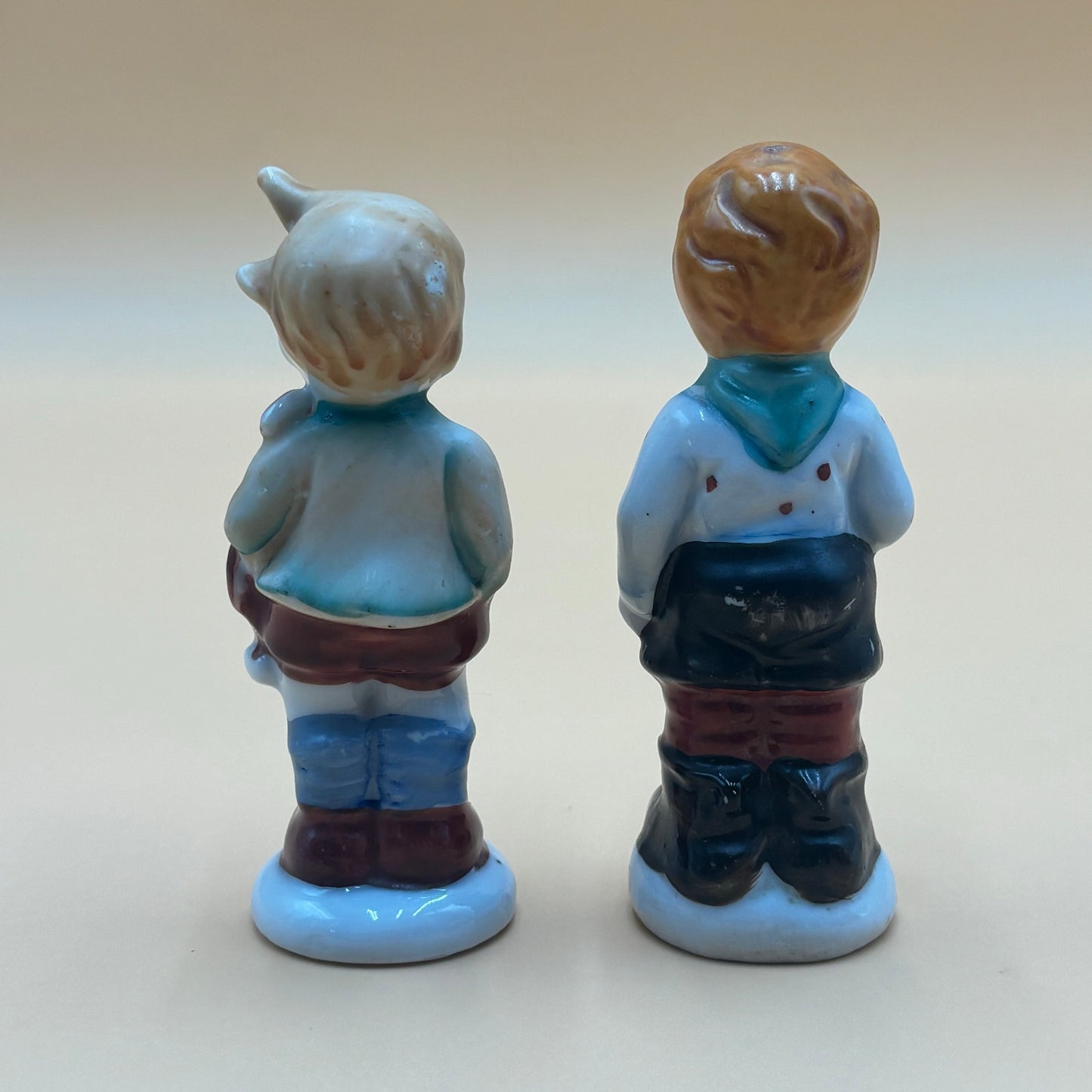 Vintage Occupied Japan Ceramic Boy Figurines - Set of 2