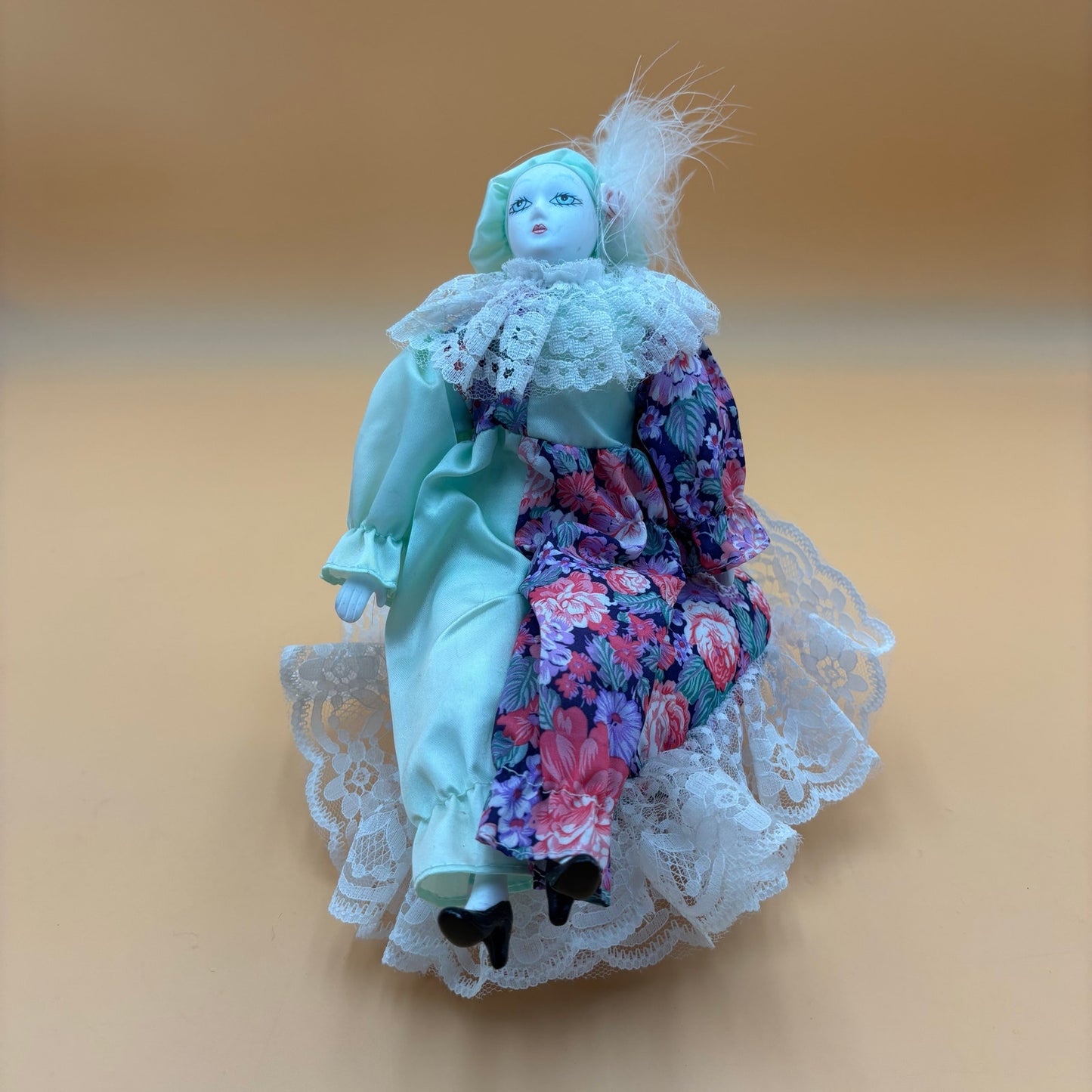 Vintage Musical Clown Doll – “It’s a Small World After All” – Porcelain Face & Hands