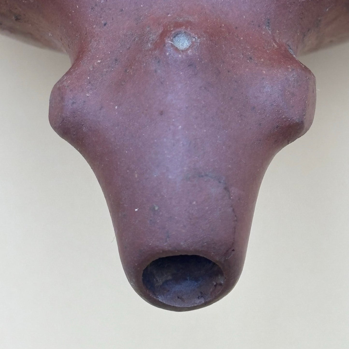 Antique Chinese Yixing-Style Red Clay Teapot Set – 4 Fair Cups & 4 Saucers with Etched Characters