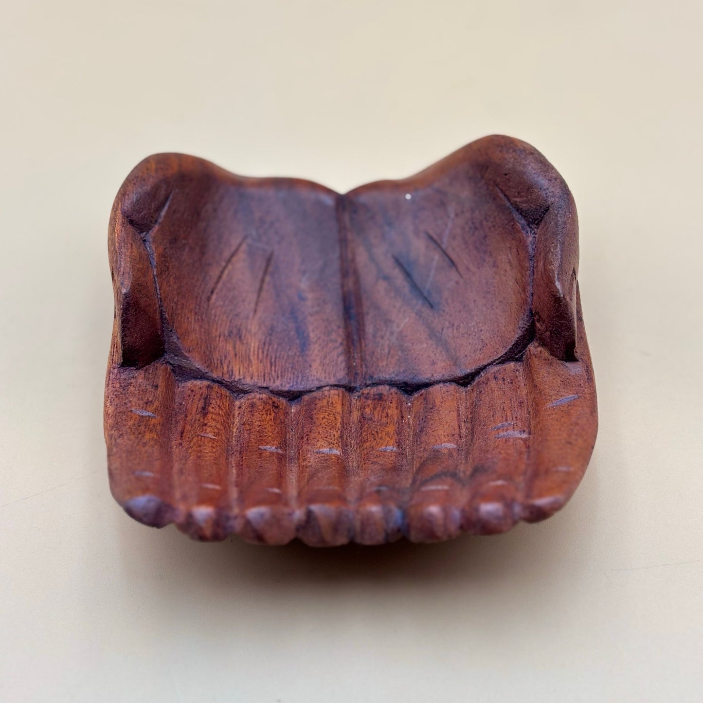 Hand-Carved Wooden Offering Hands Bowl (Indonesia)