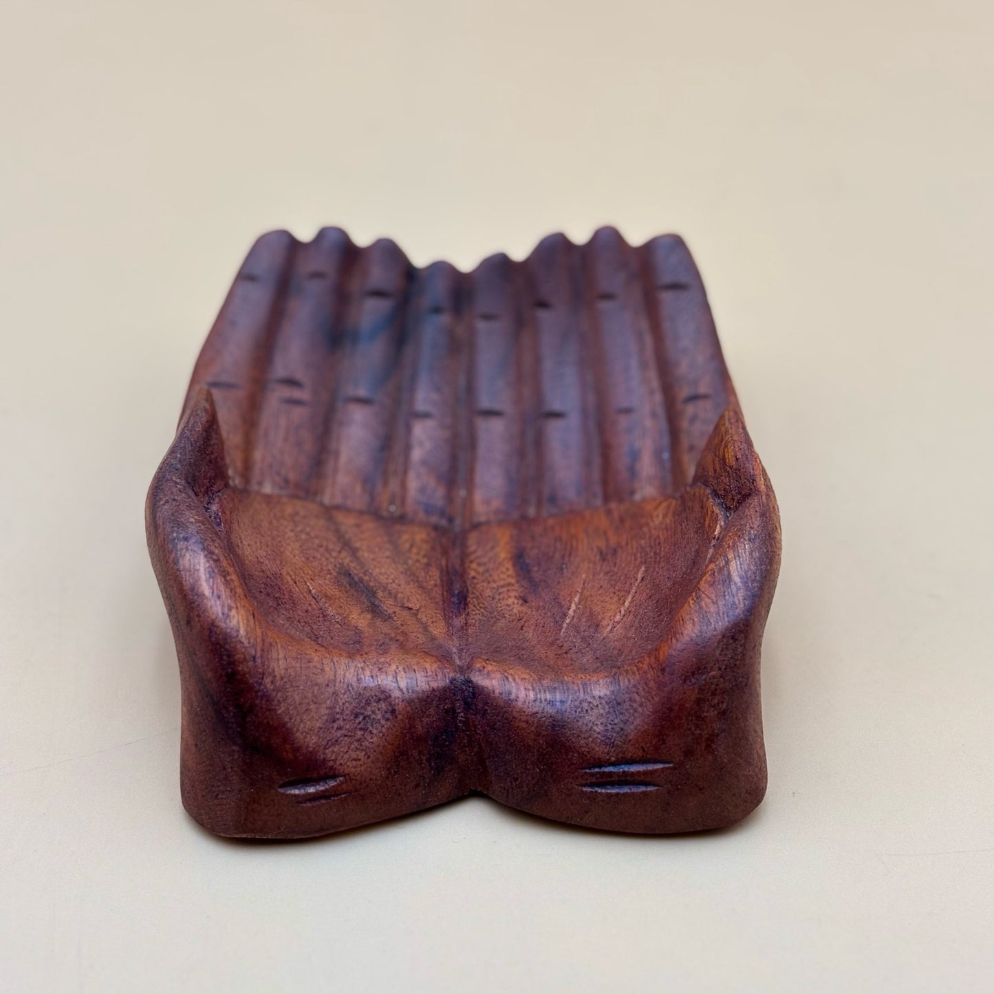 Hand-Carved Wooden Offering Hands Bowl (Indonesia)